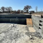 concrete ladder in pool